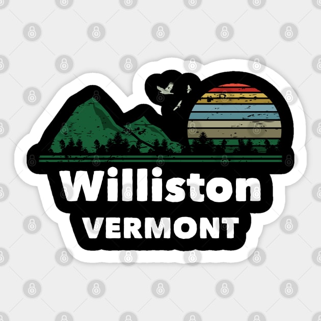 Mountain Sunset Flying Birds Outdoor Williston Vermont Sticker by greenrepublicmerch